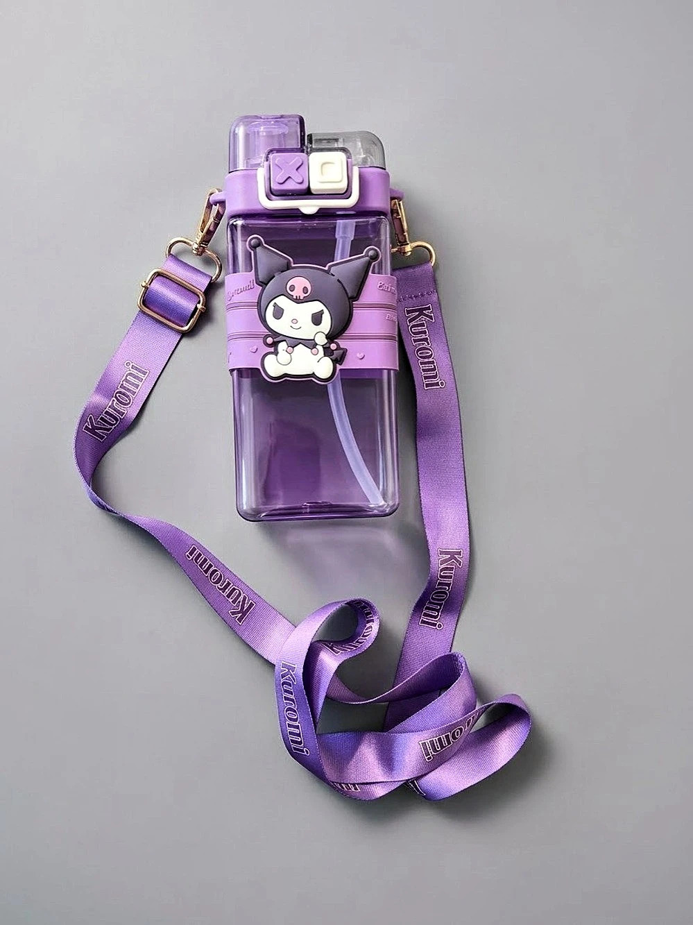 Kuromi Purple Character Crossbody Bottle Bag Like New